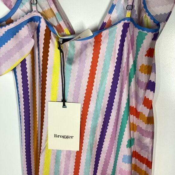 Brogger Edith slip Dress pink multicolors‎ size medium NWT - Picture 9 of 15